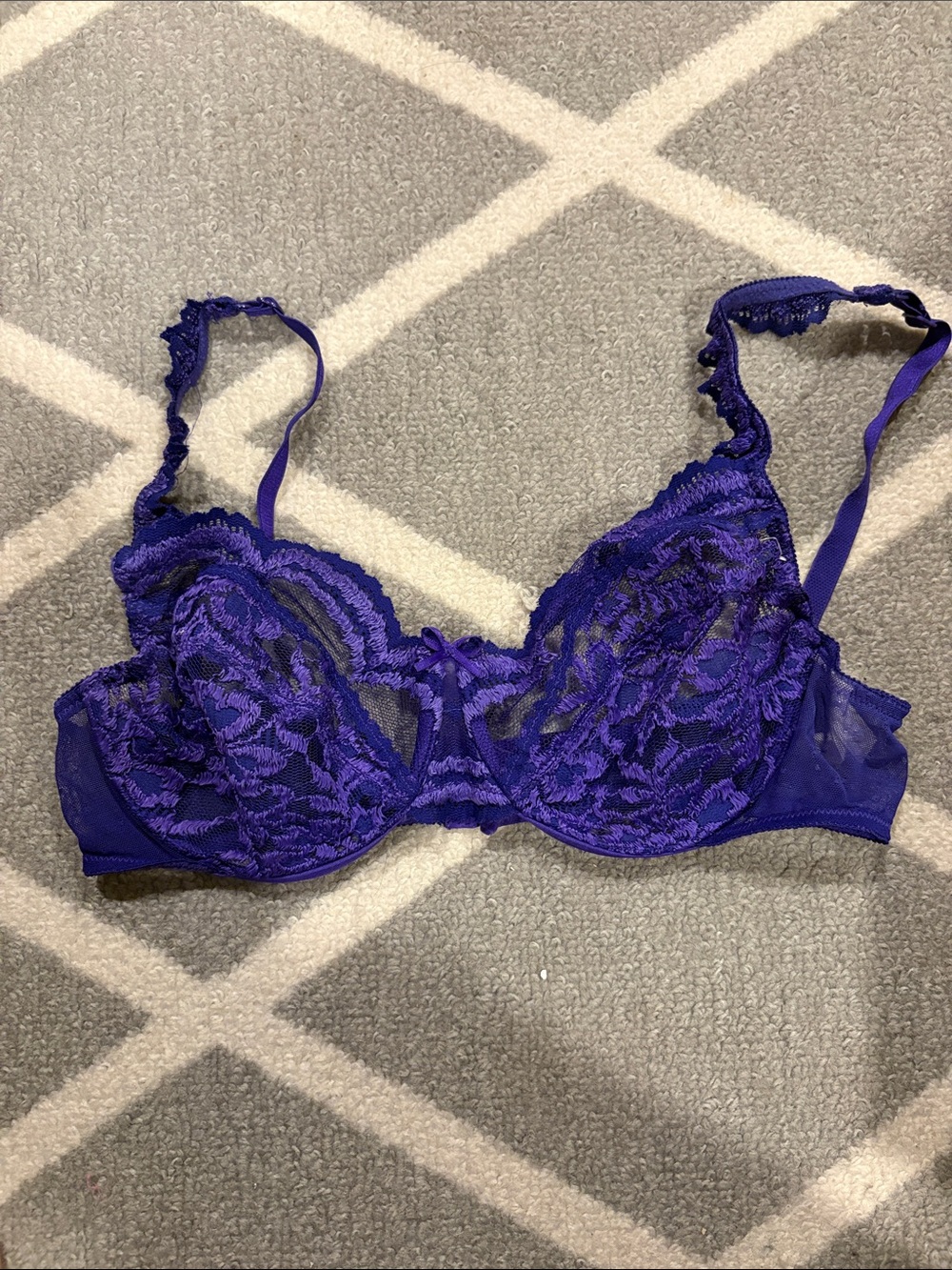 delicates Deep Purple Sheer Lace Underwire Bra